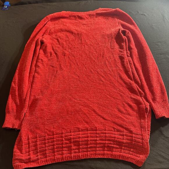 APT. 9 Sweater Women's Size Large Red V-Neck Long Sleeve Knit Lightweight - Picture 9 of 9